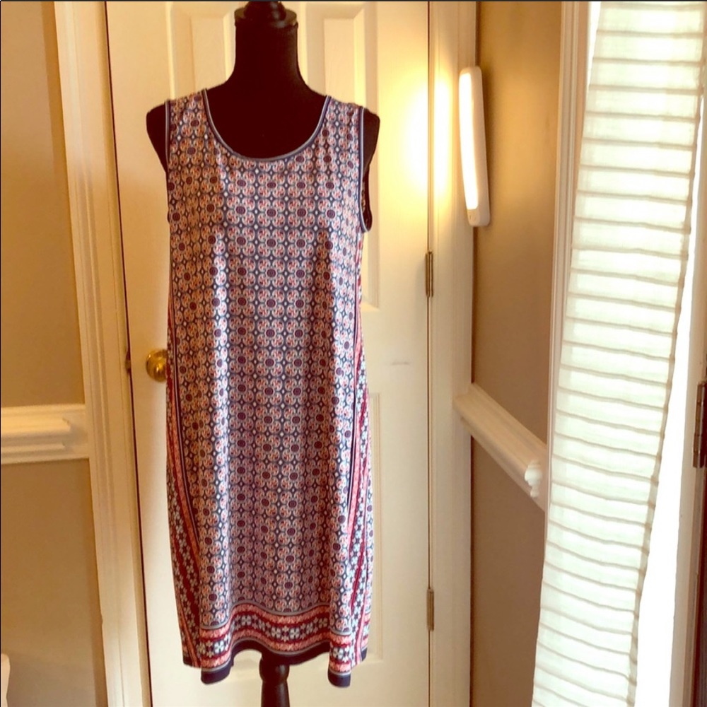 Blue N Red Pattern Dress